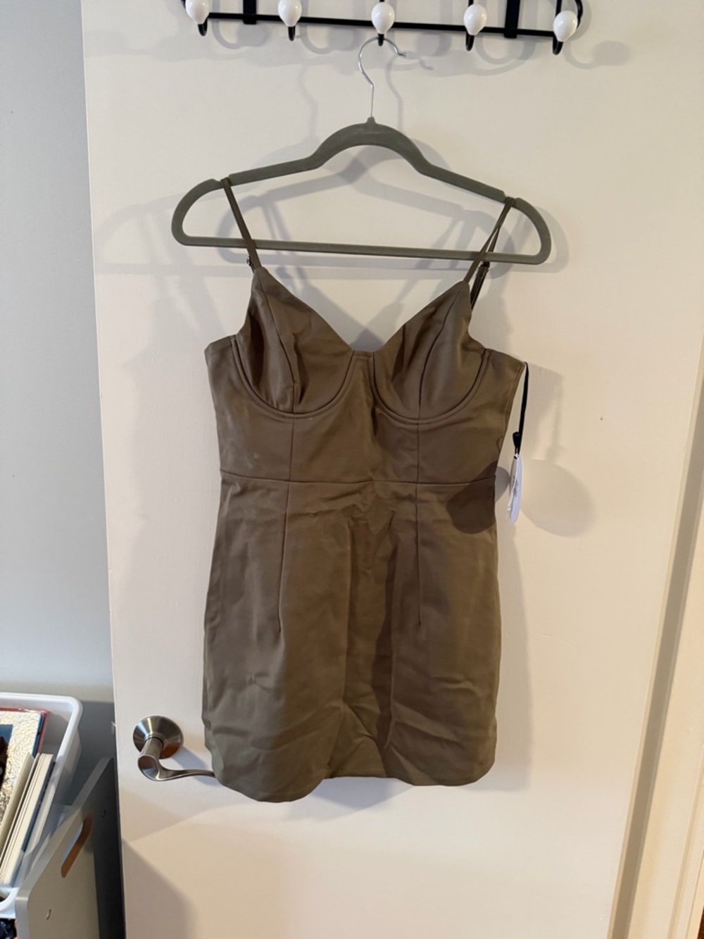 Princess Polly Olive Green Mini Dress | Corset Bust | Bodycon | NWT | US 10 - Picture 2 of 7